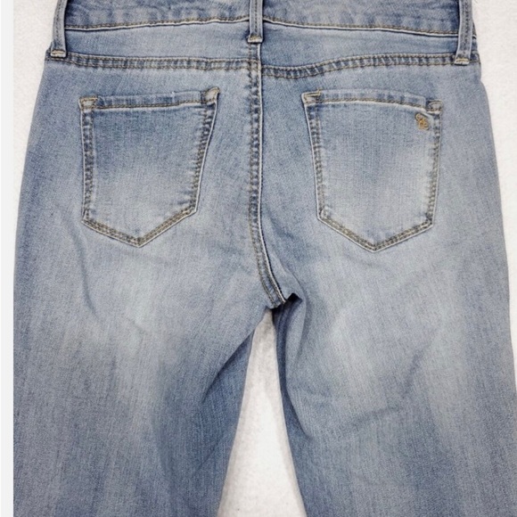 VINTAGE Jessica Simpson Size 2 Kiss Me Super Skinny Jean Distressed Denim Floral - Picture 5 of 14